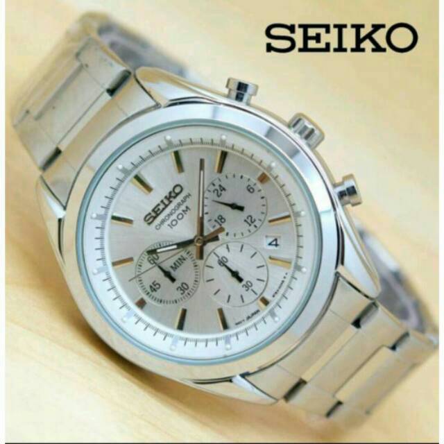 JAM TANGAN PRIA/ COWOK SEIKO CHRONO SPORTY RANTAI TAHAN AIR ELEGANT HARGA BERSAHABAT...