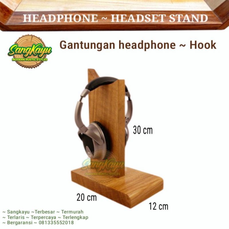 Gantungan headphone kayu headphone stand headset gaming hook hanger 02