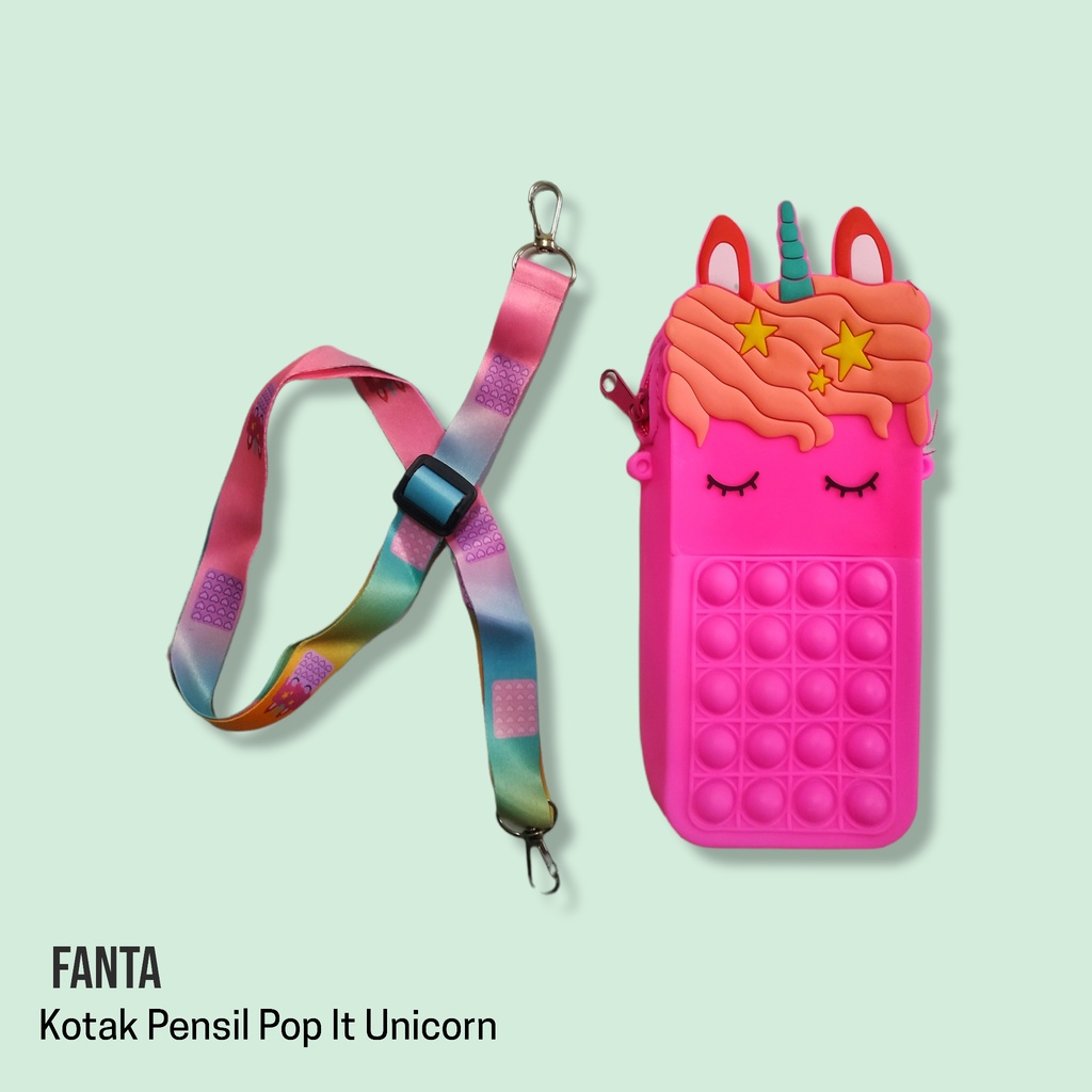 Kotak pensil pop it unicorn kotak pensil viral pop it murah