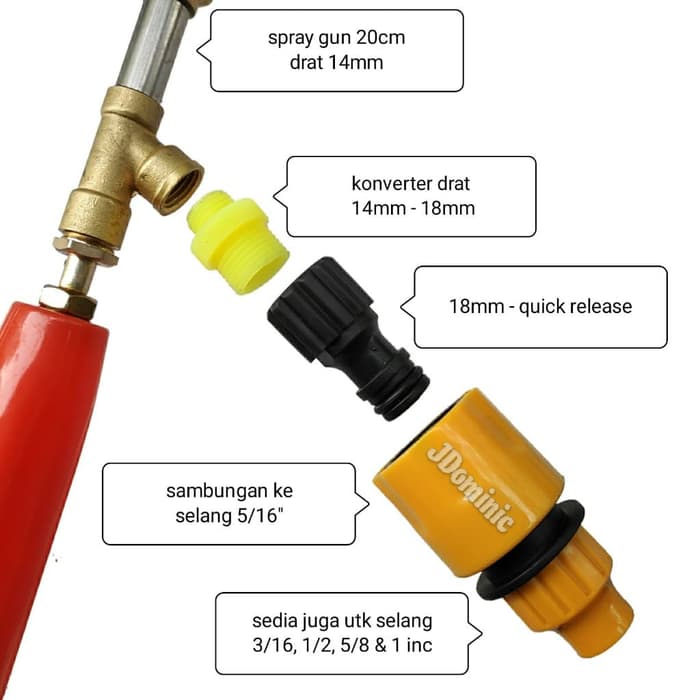 AC-09/20cm Spray Gun 20cm Power Sprayer Sanchin Stik Stick Cuci Steam