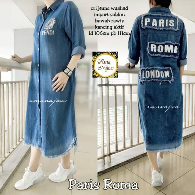 PARIS ROMA LONG TUNIK JEANS / TUNIK JEANS