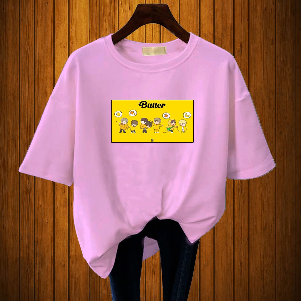 CALVIERO SHOP - BAJU KAOS ATASAN WANITA PRINT CARTOON BUTTER