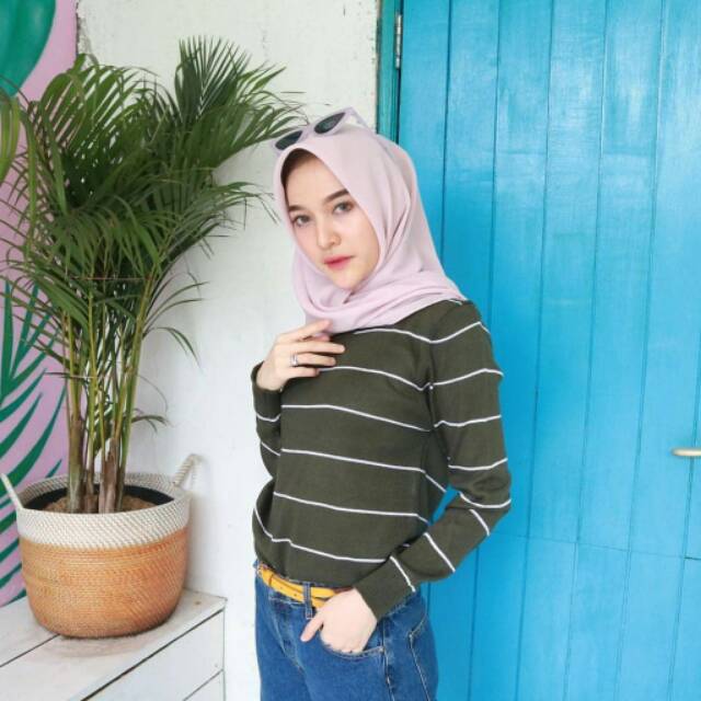 fashionshop119 Salur Knit Bershka / Atasan Rajut Halus / Atasan Rajut / Atasan Wanita (fs)