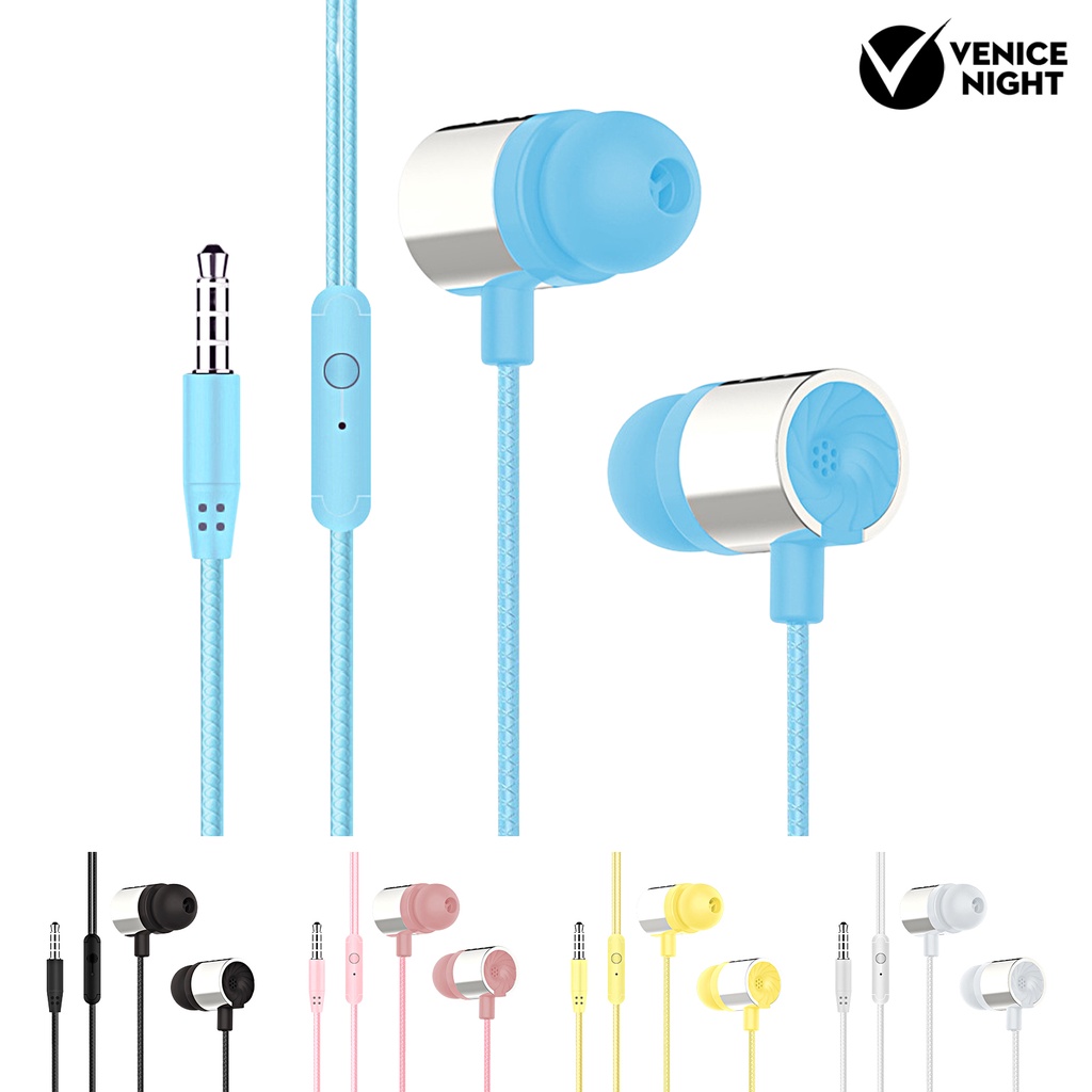 (VNEP) (Berkabel) Headset Earphone Earbuds In-ear Super Bass Ergonomis Kabel Jack 3.5mm Untuk Gaming / Lari