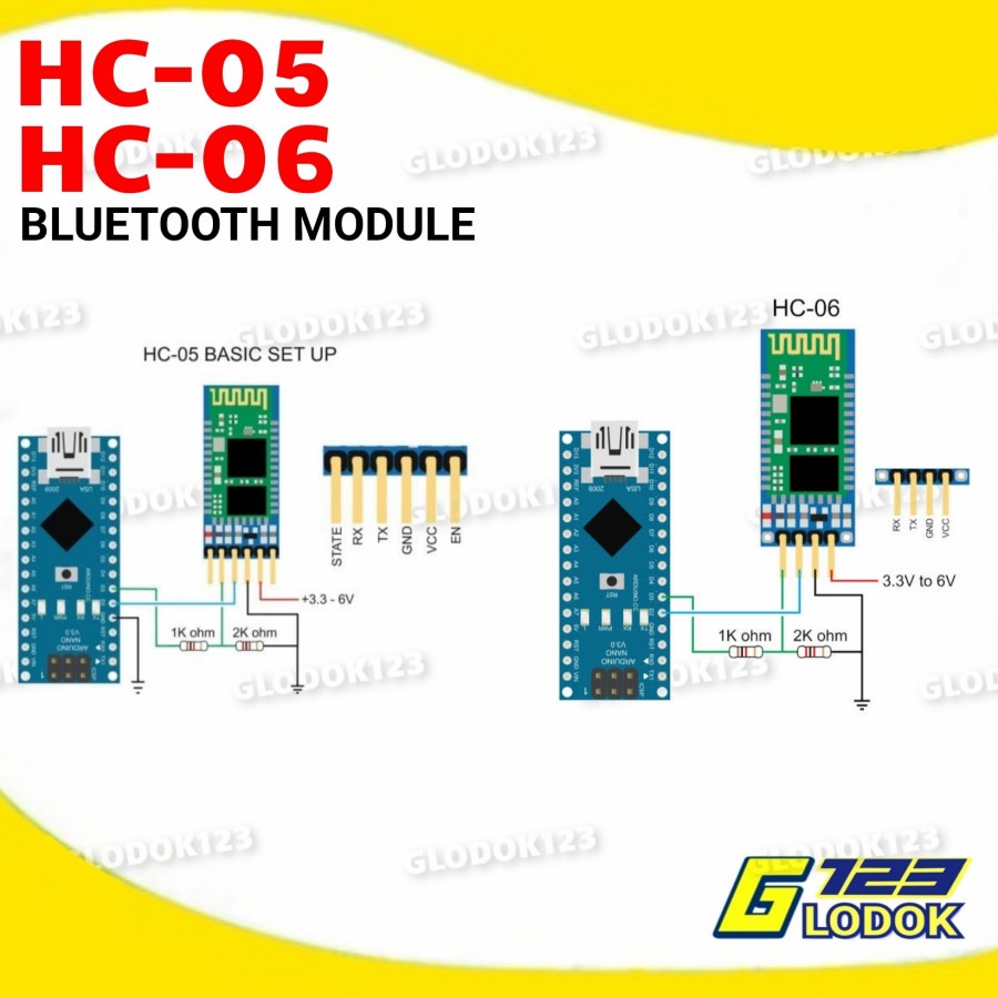 HC-05 HC06 Bluetooth Transciever Slave Modul Arduino HC05 HC06 4 6 Pin