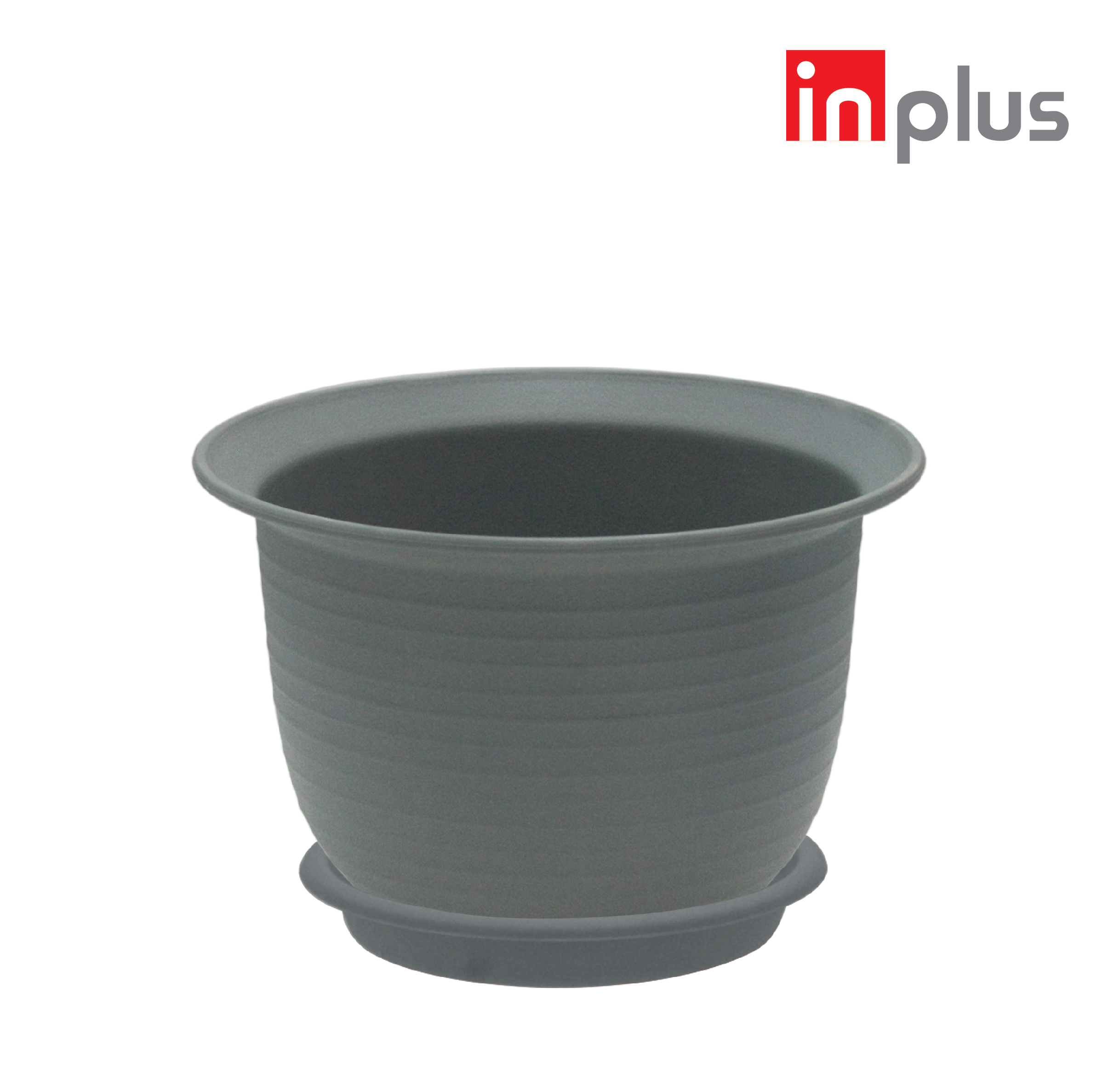 INPLUS Plastic Round 9.5 Inch Flower Pot, Pot Bunga With Tray Gardening Alat Berkebun