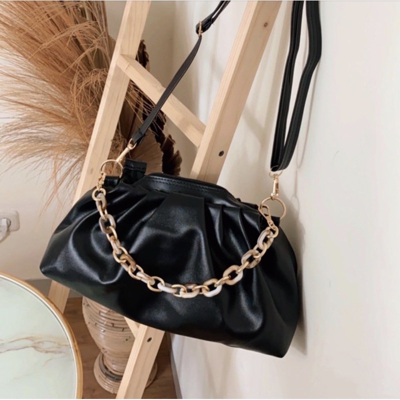 tas elegan tas slempang rantai slingbag kekinian handbag murah berkualitas hitam black
