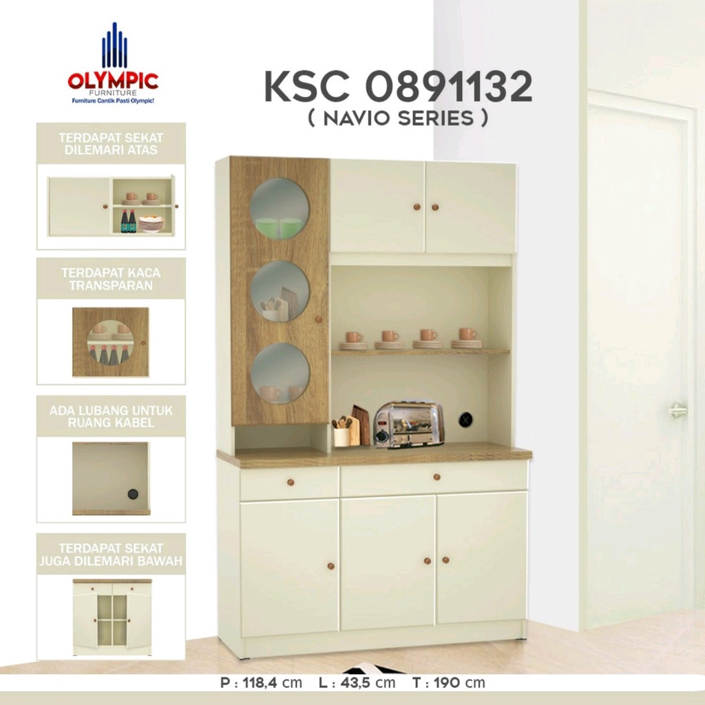 Lemari Dapur Modern OLYMPIC KSC Navio 3 pintu
