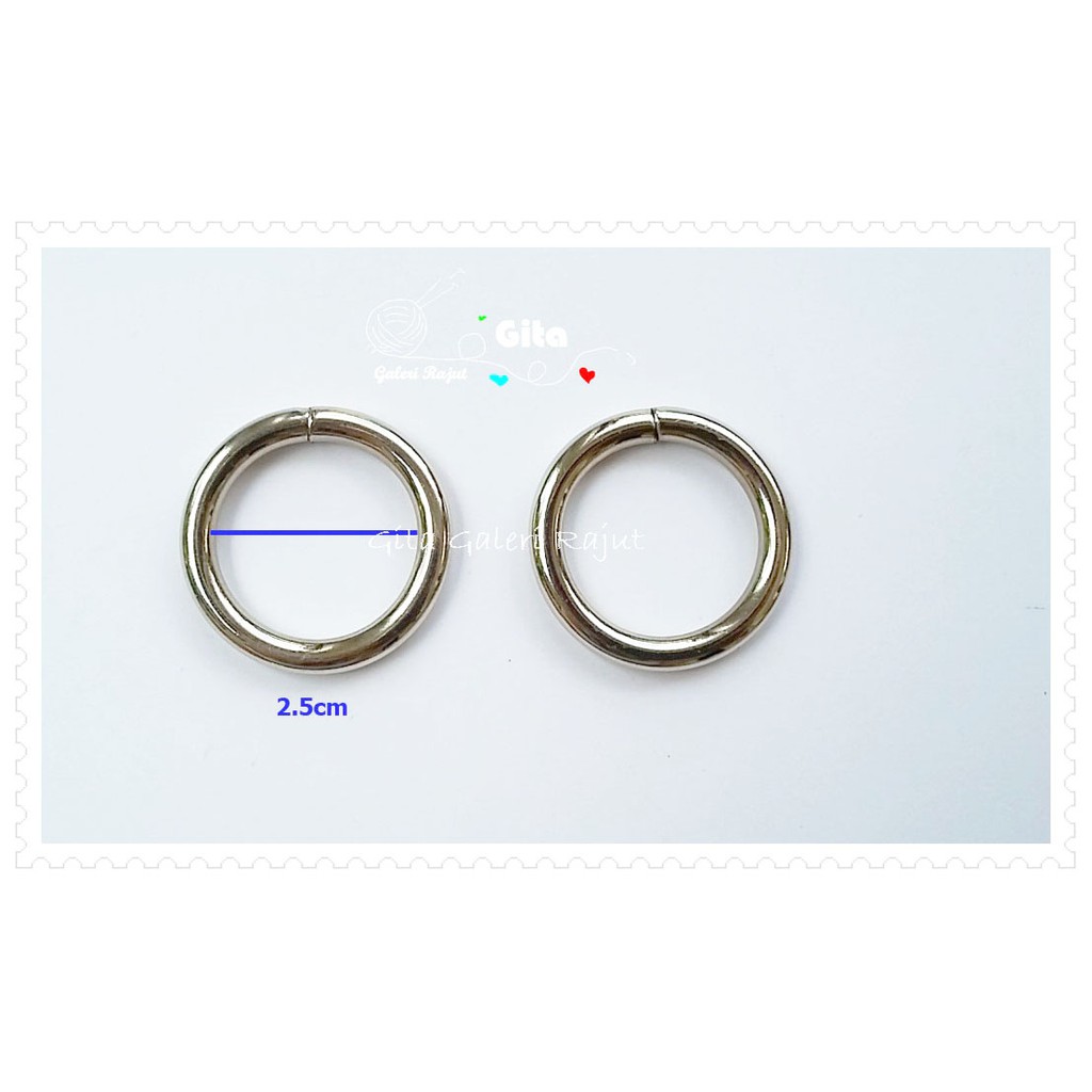 (2pcs) Ring O 2.5cm Tebal (Ring Bulat Ring Tas 2.5cm)