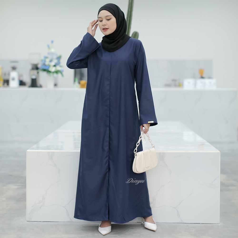 Gamis Abaya Turkey Basic Navy Polos By Diayu