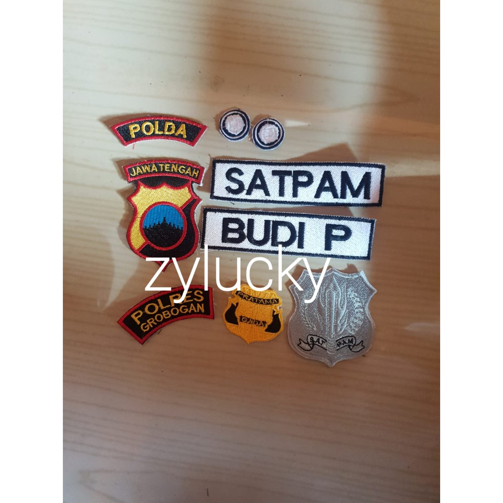 Badge logo atribut satpam Bordir 2021 lengkap