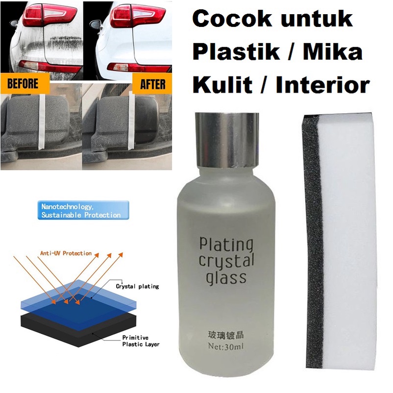 Nano Ceramic Plastic Crystal Coating Plating Penghitam Interior Exterior Plastik Kulit Mobil Motor