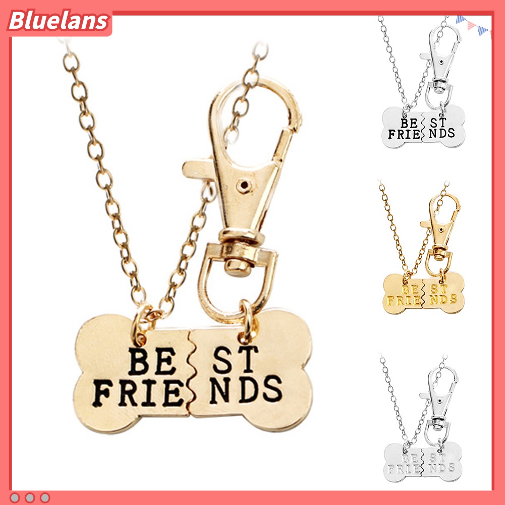 2pcs / Set Kalung Dan Gantungan Kunci Bentuk Tulang Anjing Untuk Wanita