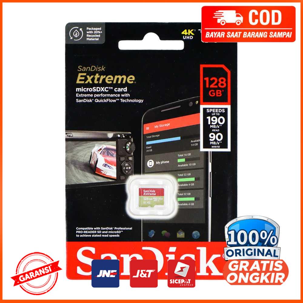 Sandisk MicroSDXC Extreme V30 A2 U3 4K - 128GB - A-128G