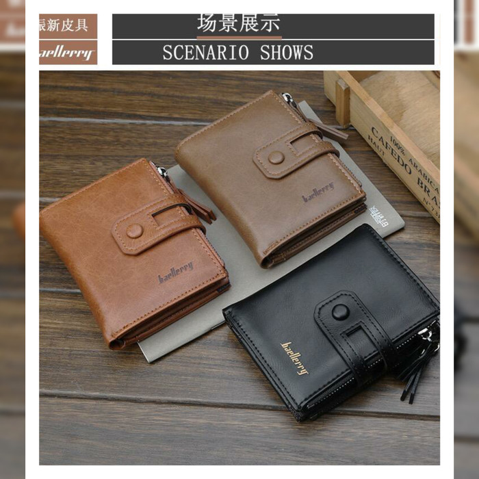 BLK085 - BAELLERRY DOMPET LIPAT PENDEK KULIT KARTU PRIA WANITA MURAH ORIGINAL IMPORT BAELERRY BALLER