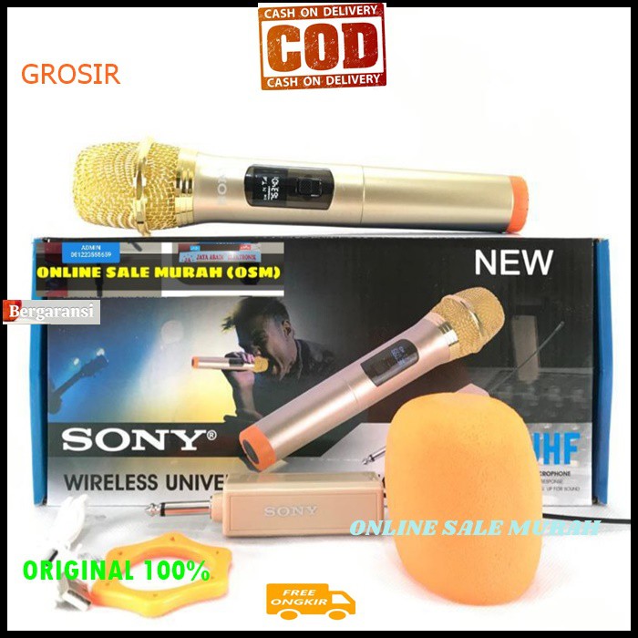 G28 Sony Mic Wireless uhf cas Single baterai charger mik wireles pro karaoke mikrophone microphone casan audio sound vokal vocal professional panggung dj studio  sistem CAS CASAN BISA DIGUNAKAN KE SEGALA ALAT AUDIO  1bh microphone wireless 1bh transmiter