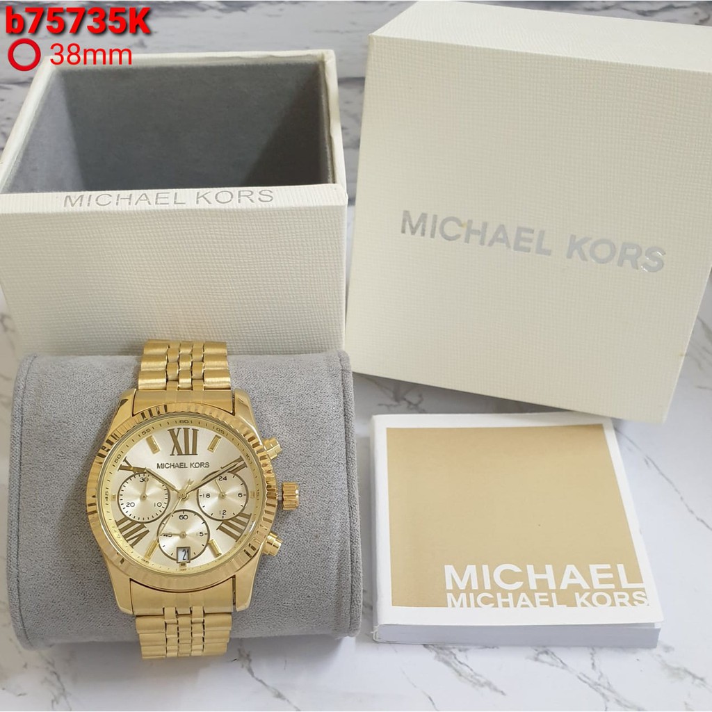 jam tangan wanita mk rantai crono aktif fre box fre paper bag terbaru ca1410