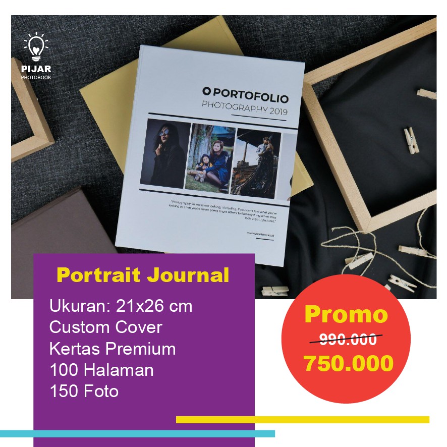Photobook Large Portrait - Photo Journal (Bikin Cetak Photobook Custom)