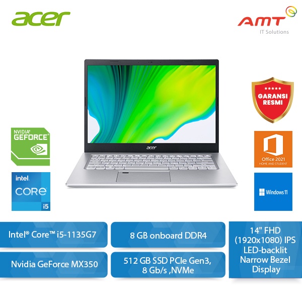 ACER Aspire 5 Slim A514-54G-576N i5-1135G7 8GB MX350 512SSD W11 OHS