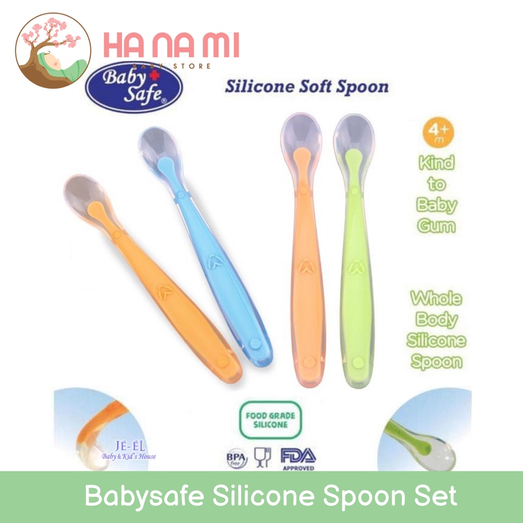 Baby Safe Silicone Spoon Set - Sendok Makan Bayi BPA Free