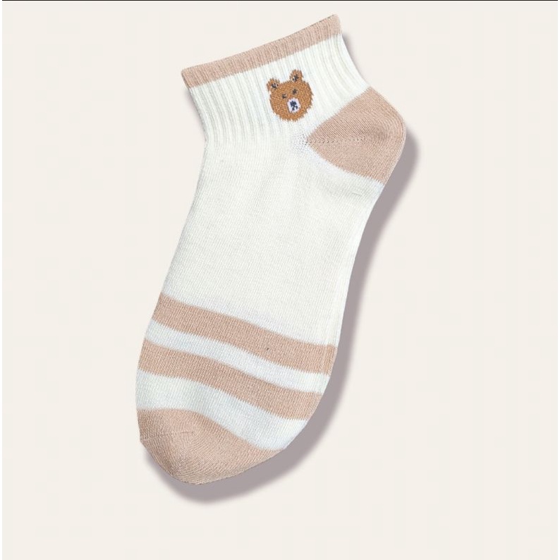 [ COD ] Kaos Kaki Wanita Motif Brown Lucu Tebal Semata Kaki Pendek Ankle Sock Women Socks / Kaos Kaki Pendek Semata Kaki Motif Hewan Beruang / Kaos Kaki Cewek Lucu / Kaoskaki Pendek Perempuan / Kaos Kaki Brown-Brown Krem Coklat