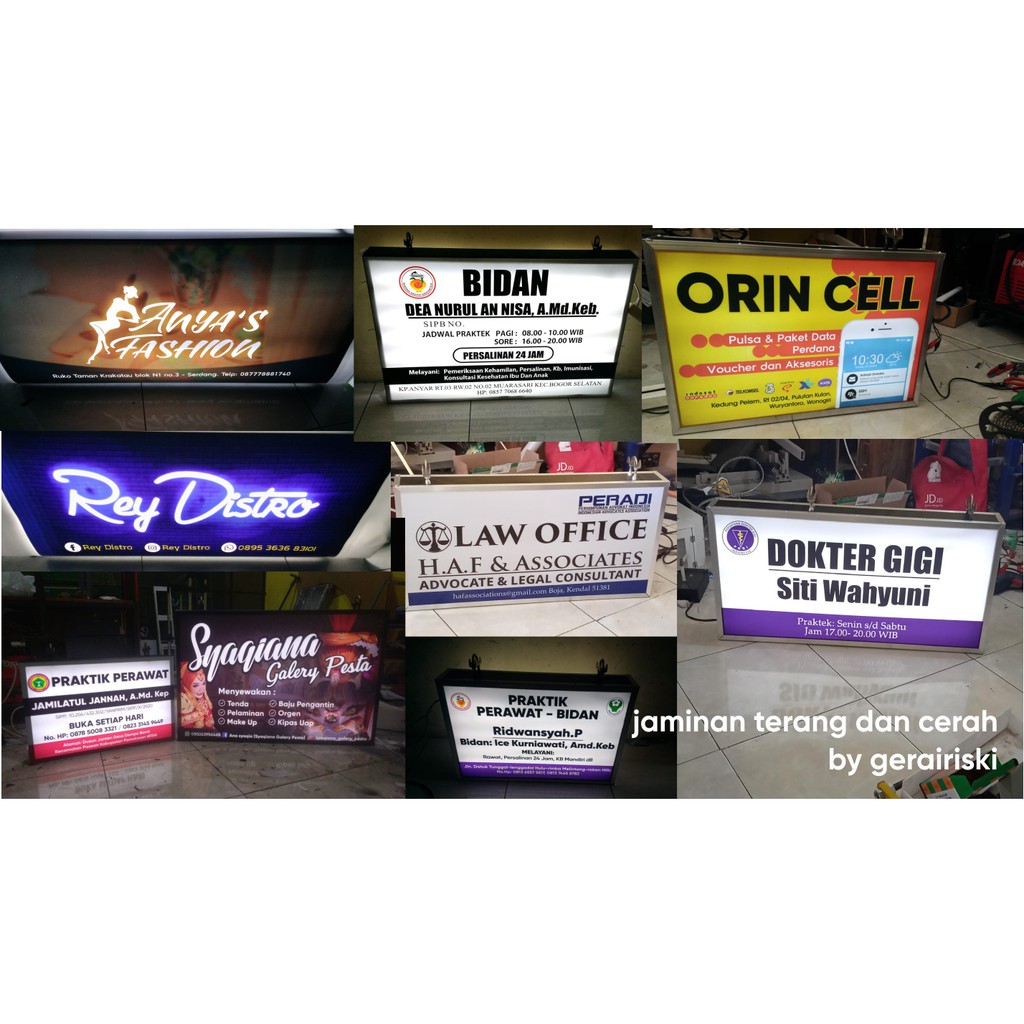 Buat Pesan dan Desain NeonBox / Neon box / led box ukuran 60 cm x 40 cm