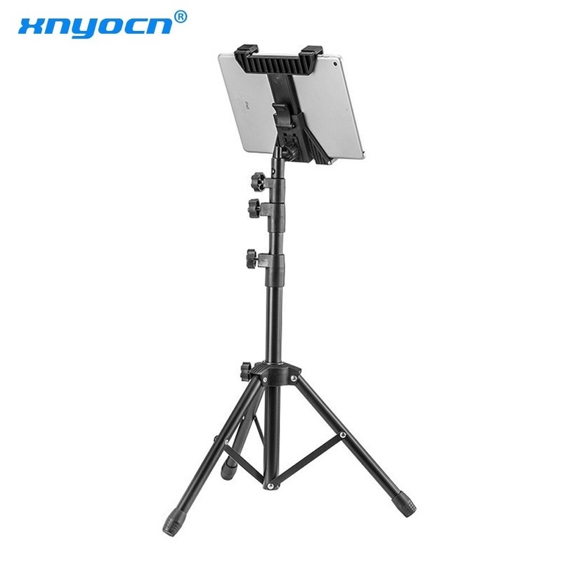 Tripod tablet yang dapat disesuaikan Dudukan lantai logam Dudukan tablet universal Braket pendaratan malas Pasang bingkai penopang tablet Dudukan fotografi portabel Dudukan Tripod Lantai untuk Skor Musik Tripod ucapan Cocok untuk 7-11 inci