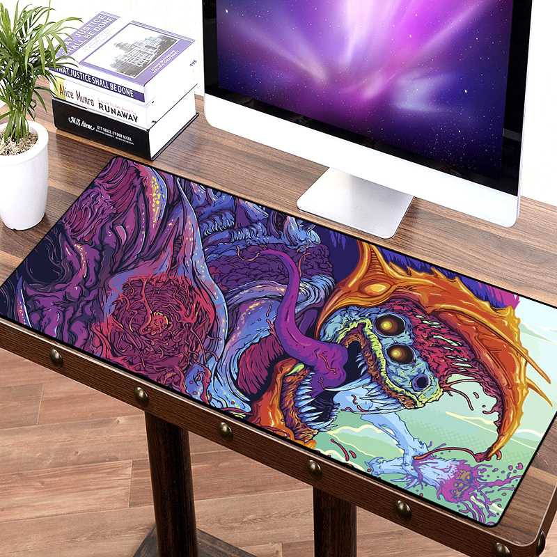Mouse Pad Gaming Rubber Lebar Motif Alas Keyboard Mousepad Gaming XL - XXL Desk Mat Anti Slip