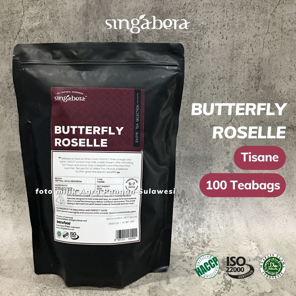 

Butterfly Pea Roselle Tea Singabera Teh Bunga Telang Rosella Ungu Premium Artisan Cafe Resto Flower