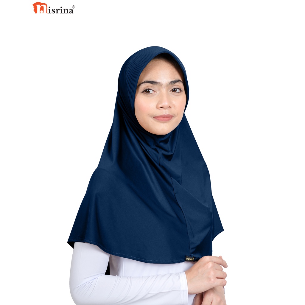 Nisrina Fashion Muslim Jilbab Instan Polos Citra Narurita-Biru Dongker