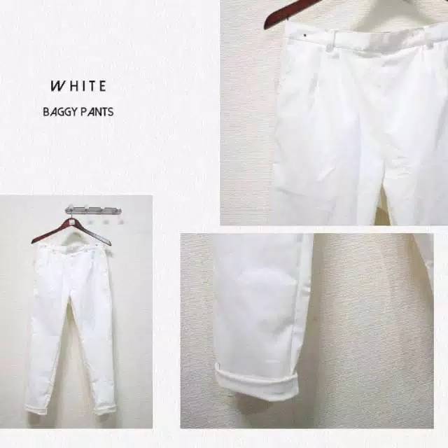 Baggypants / Celana baggypants putih / Celana warna putih