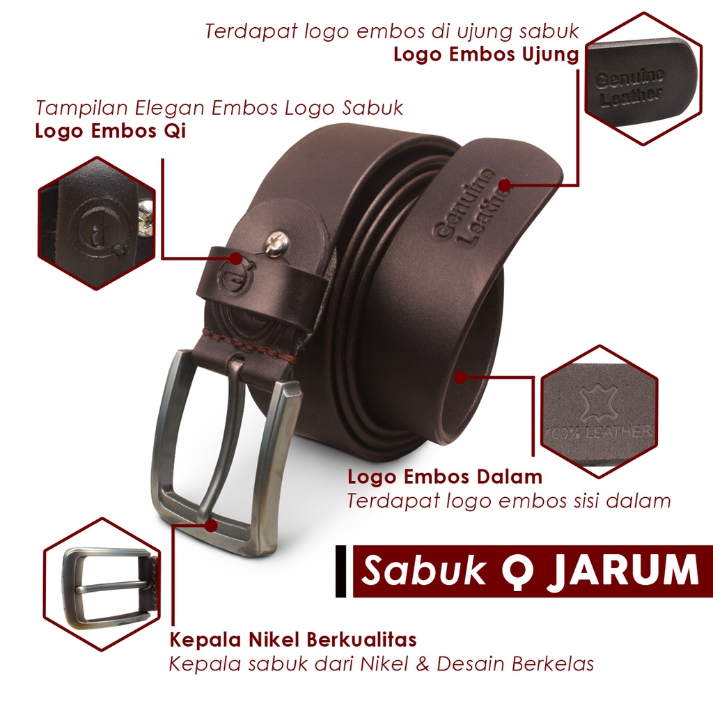 Ikat Pinggang Pria Bahan Kulit Sapi Asli Sabuk Gesper Kulit 100% Genuine Leather Belt MATTEA SQ JARUM KUALITAS TERJAMIN MEMUASKAN