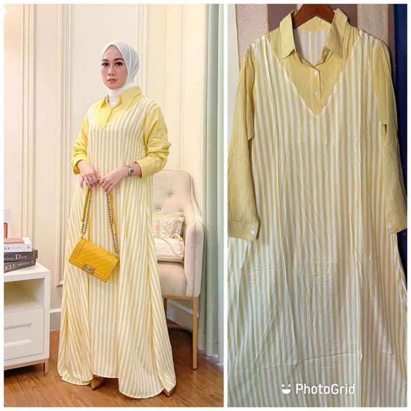 gamis rayon premium motif salur