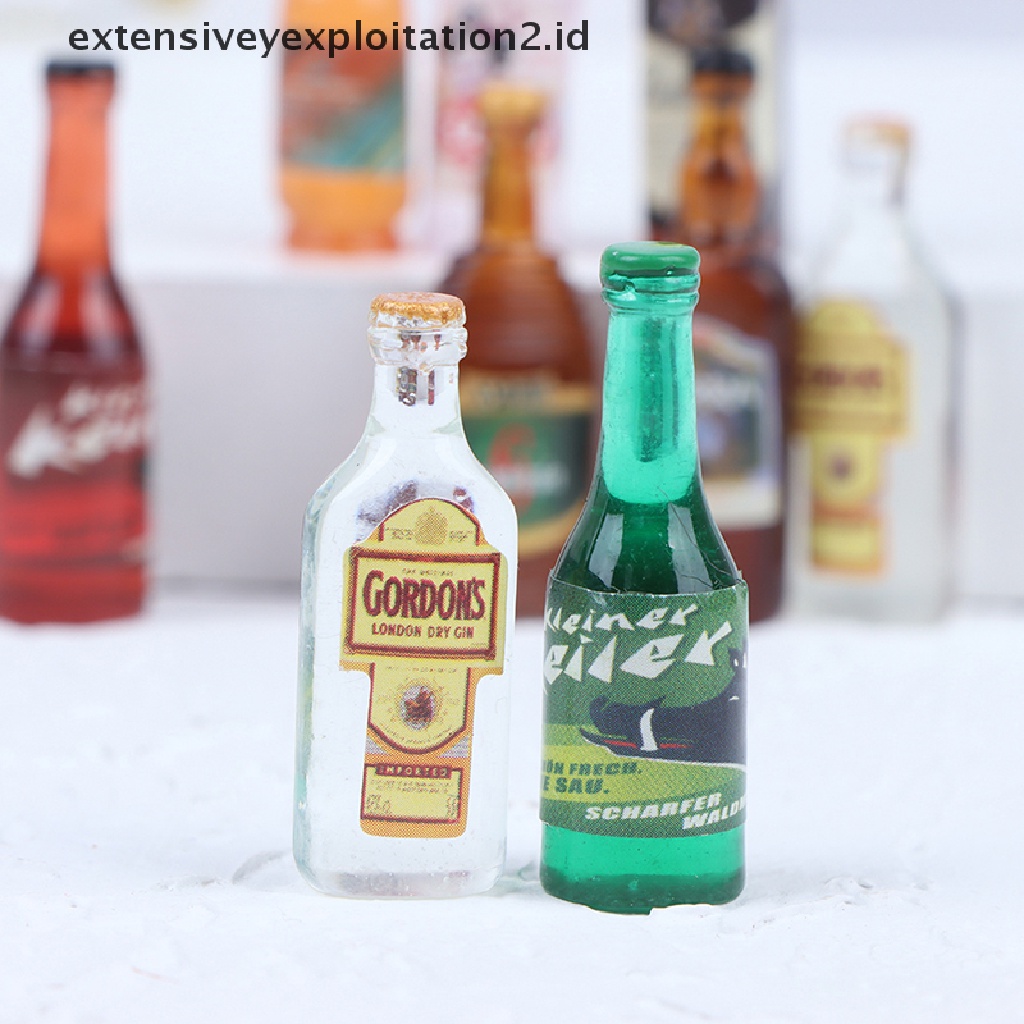 (hotter Model 1: 12) 10Pcs / Set Mainan Miniatur Botol Wine Untuk Aksesoris Dapur Rumah Boneka 1: 12