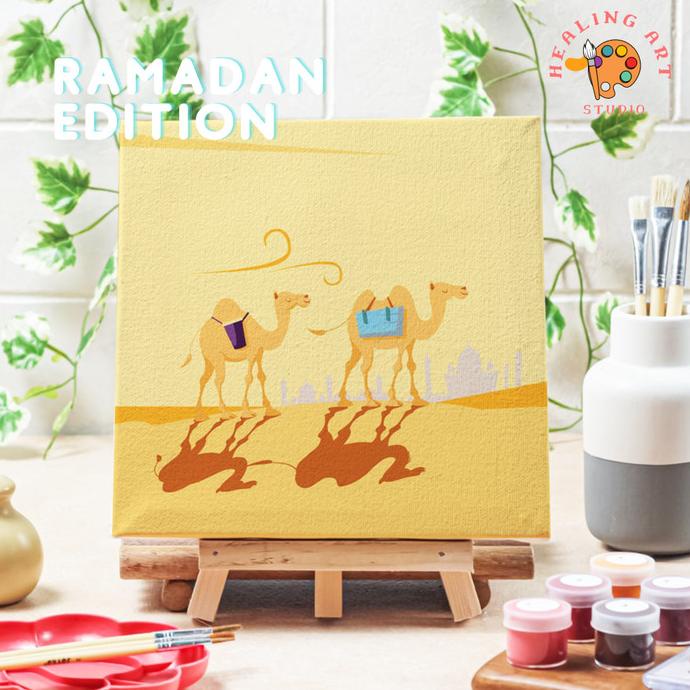 

Painting By Number Lukisan Unta Gurun Pasir Canvas 20X20 Alat Melukis