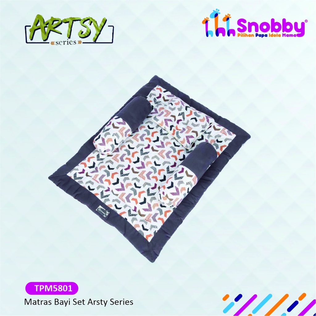 Snobby Baby Mattress Matras Bayi Set Bantal Peang + Guling Motif Artsy Series - TPM 5801