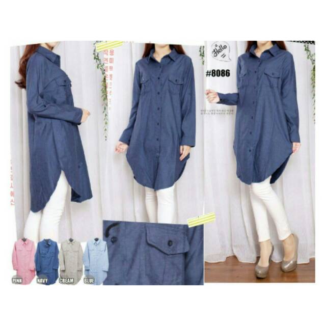 Kemeja denim oversize