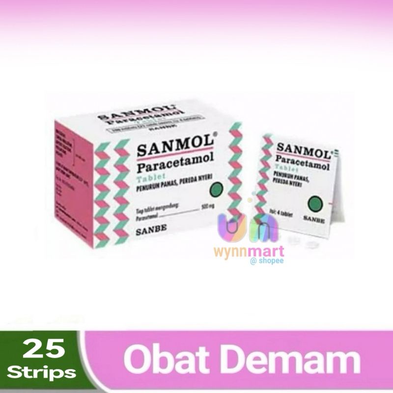 Sanmol Paracetamol Tablet @25 strip/box