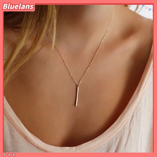 Bluelans Women Fashion Metal Bar Charm Dangle Gold Plated Chain Pendant Necklace