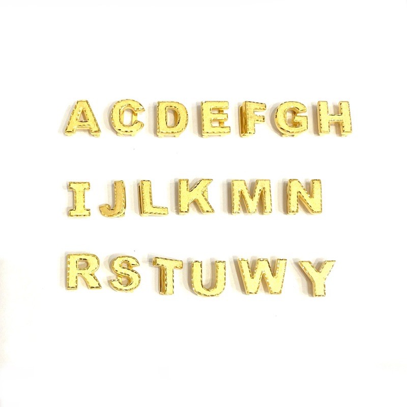 Liontin Huruf Inisial Emas Asli Kadar 700 untuk Gelang Gesper Arloji