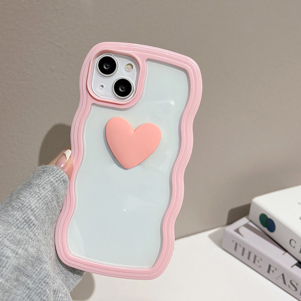 Soft Case TPU Motif Hati 3D Warna Permen Untuk iPhone 11 13 12 14 Pro X XS XR 8 7 6 Plus