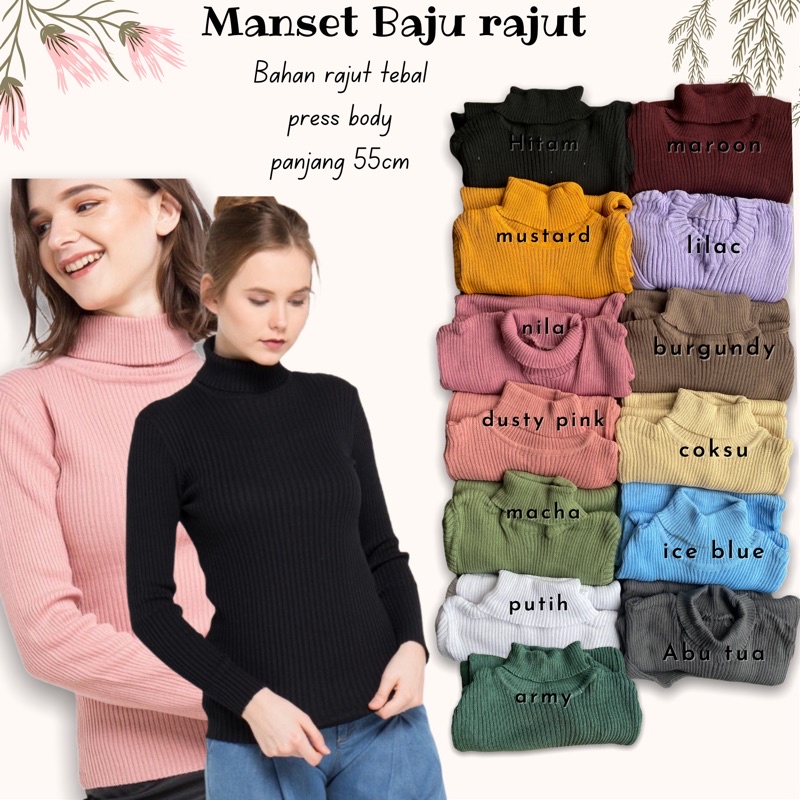 TURTLENECK NEW DAISY PANJANG | BAJU RAJUT INER RAJUT WANITA AISHA HIJAB BAJU DALAMAN TURTLENECK KNIT
