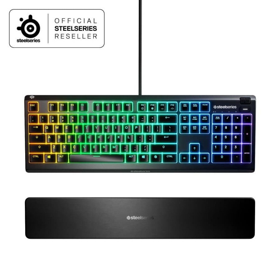 STEELSERIES APEX 3 RGB KEYBOARD GAMING WHISPER QUIET WATER RESISTANT