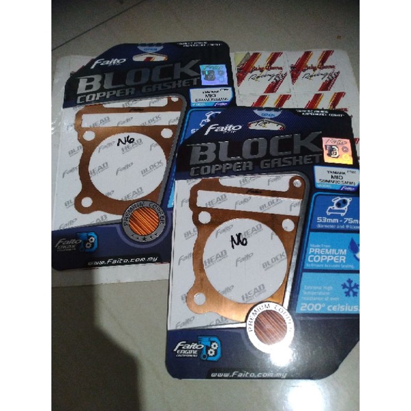 PAKING PERPAK GASKET TEMBAGA CNC TEBAL 0.5 MM HEAD ATAS FAITO RACING YAMAHA MIO NOUVO FINO SMILE SOU