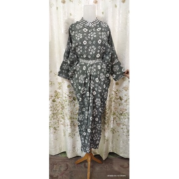 gamis kaftan sutra taisilk jumputan titik 7 pakai puring