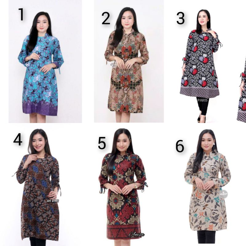 TUNIK BATIK WANITA /ATASAN  BAJU WANITA LENGAN PANJANG SIZE: M,L,XL,XXL