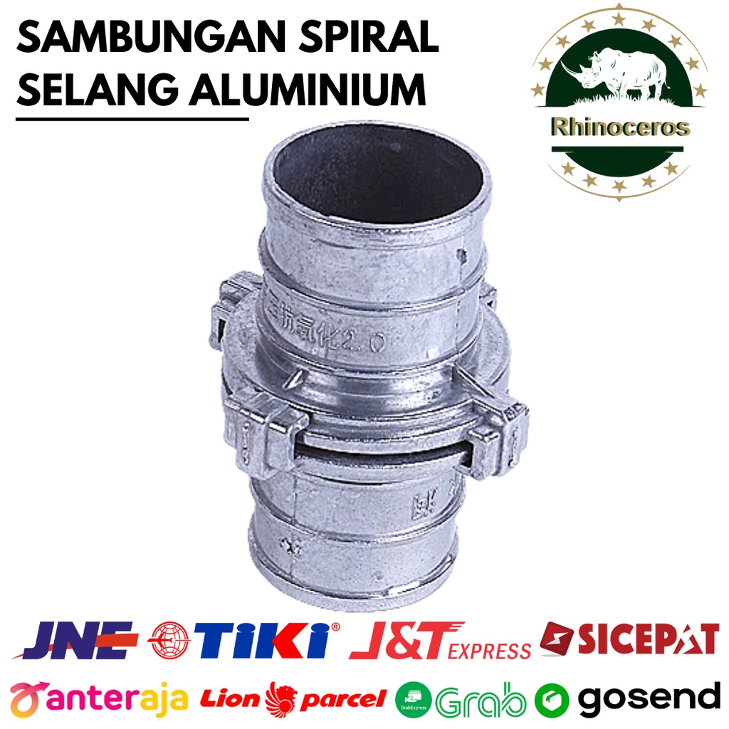 Sambungan Spiral Aluminium Selang Drip Selang Irigasi 2 - 4 Inch