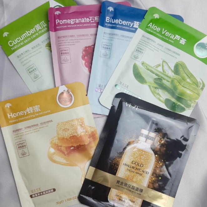 Sheet mask rorec HCHNA/VEZE /BI0AQUA natural skin care maker wajah