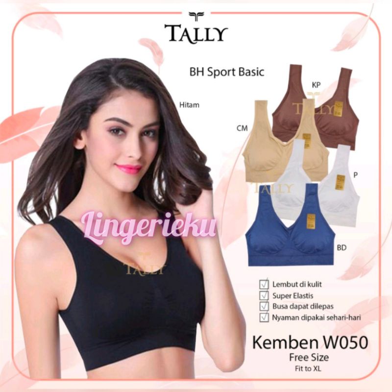 Tally W050 BH Bra Wanita Kemben Brallete Olahraga Sport Bra Bahan Rajut