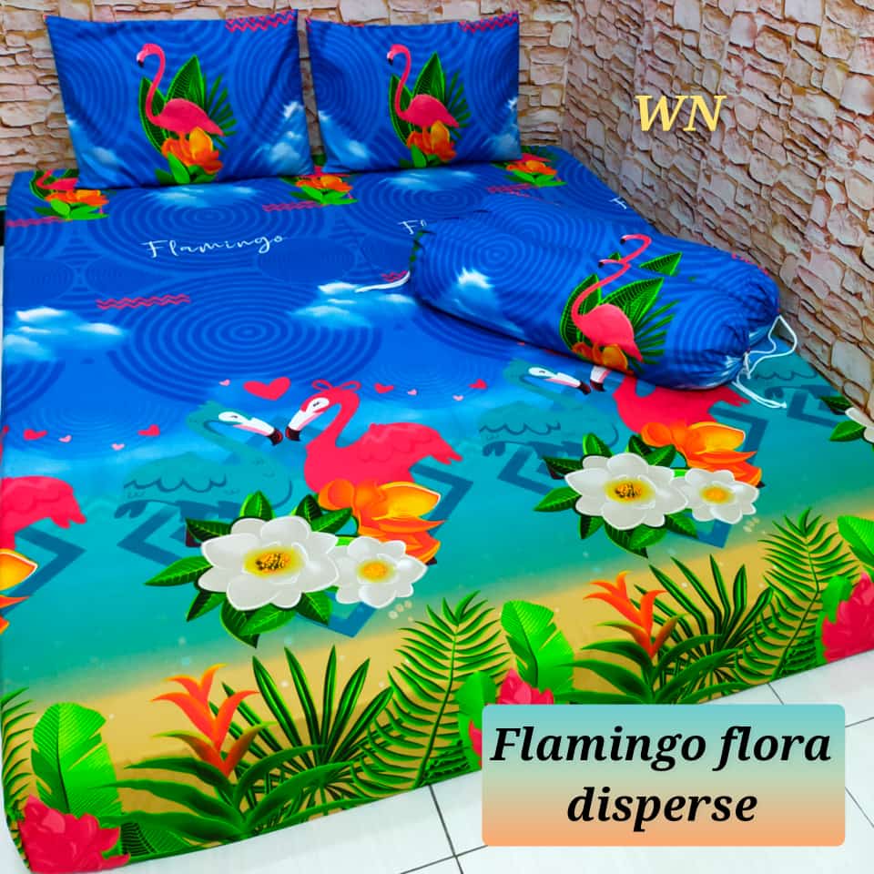 Waty grosir 6 motif FLAMINGO Sprei premium berkualitas sprei homemade